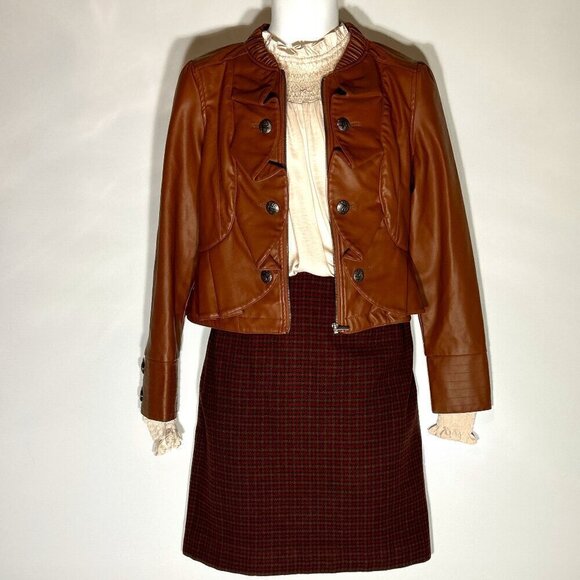 Harve Bernard SZ 14 Vintage Wool Plaid Pencil Skirt Career Academia Old Money - Picture 2 of 8
